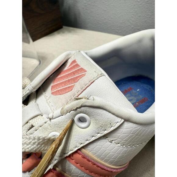 K-Swiss White and Red Classic Sneakers SZ 9 - Picture 7 of 9